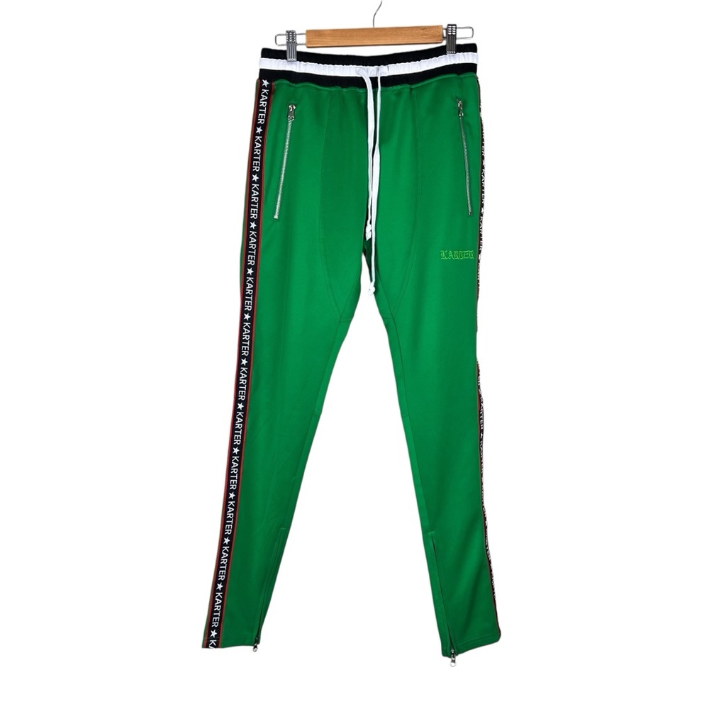 Karter Collection Galliano Track Pants Green Women’s SZ M‎